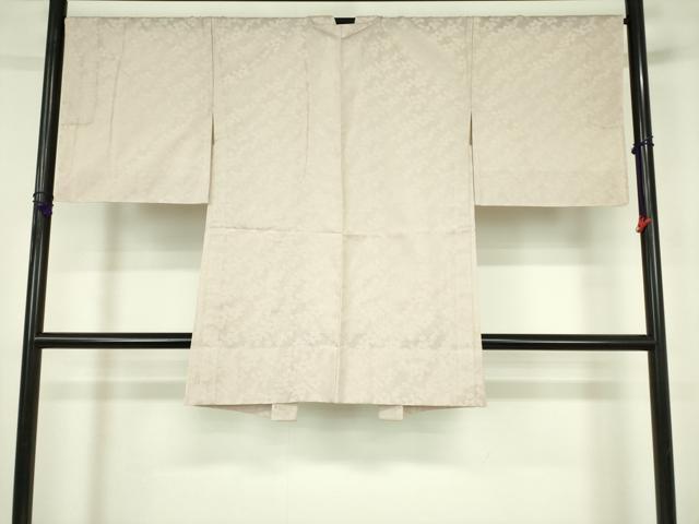 平和屋着物▽長羽織 スリーシーズン 春夏秋 塵除け 枝花文 灰桜色 正絹 逸品 未使用 DABF3588op