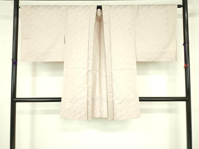 平和屋着物▽長羽織 スリーシーズン 春夏秋 塵除け 枝花文 灰桜色 正絹 逸品 未使用 DABF3588op