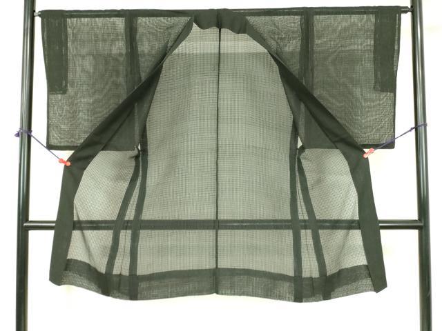 平和屋着物▽長羽織 スリーシーズン 春夏秋 塵除け 黒色 ロング丈 正絹 逸品 DABI5630op