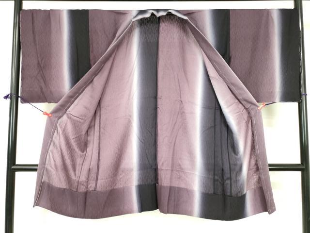 平和屋着物▽長羽織 スリーシーズン 春夏秋 塵除け 縞 反端付き 正絹 逸品 DABF3616op