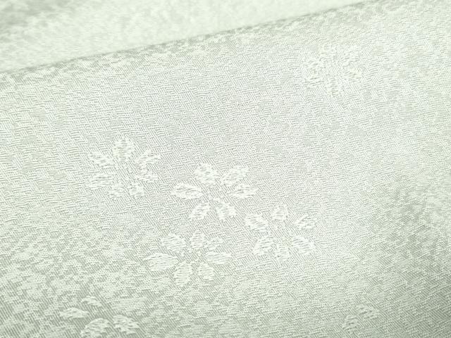 平和屋着物▽上質な色無地 単衣 舞花地紋 灰青色 正絹 逸品 DABF3620op