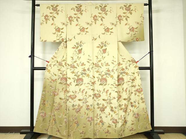 平和屋着物●訪問着 更紗花文 暈し染め 金彩 正絹 逸品 DABF3624op
