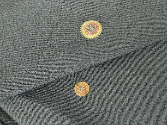 平和屋着物●上質な小紋 刺繍 花丸文 正絹 逸品 DABF3625op
