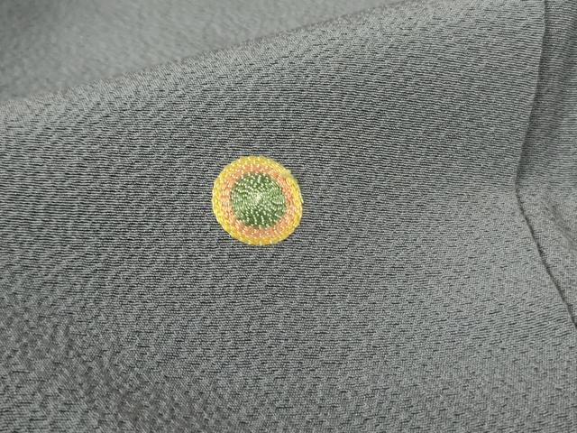 平和屋着物●上質な小紋 刺繍 花丸文 正絹 逸品 DABF3625op