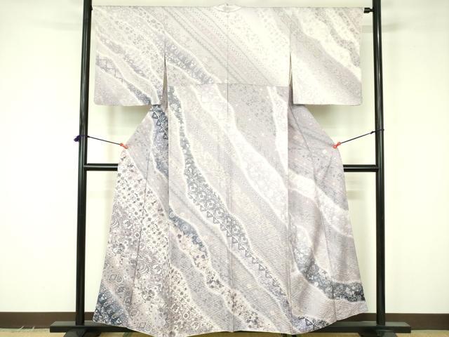 平和屋着物●訪問着 更紗花文 暈し染め 正絹 逸品 DABF3628op