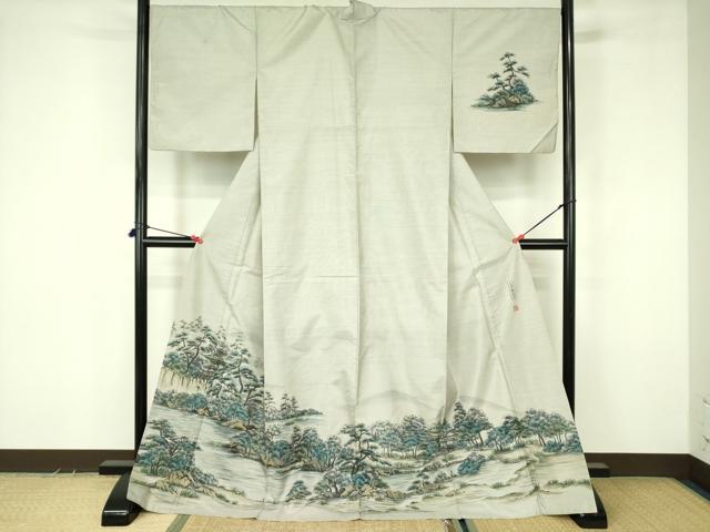 平和屋着物●本場大島紬 訪問着 作家物 会津菊光堂 ロング丈 正絹 逸品 DABF3629op