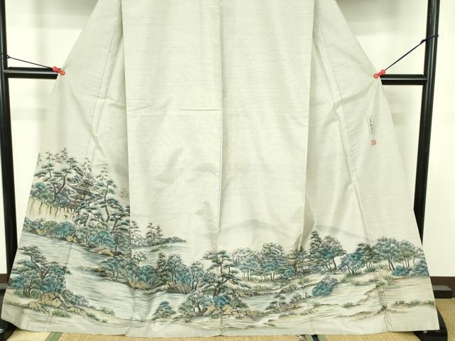 平和屋着物●本場大島紬 訪問着 作家物 会津菊光堂 ロング丈 正絹 逸品 DABF3629op
