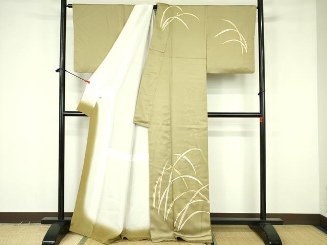 平和屋着物●訪問着 駒刺繍 芝文 金彩 正絹 逸品 DABF3630op