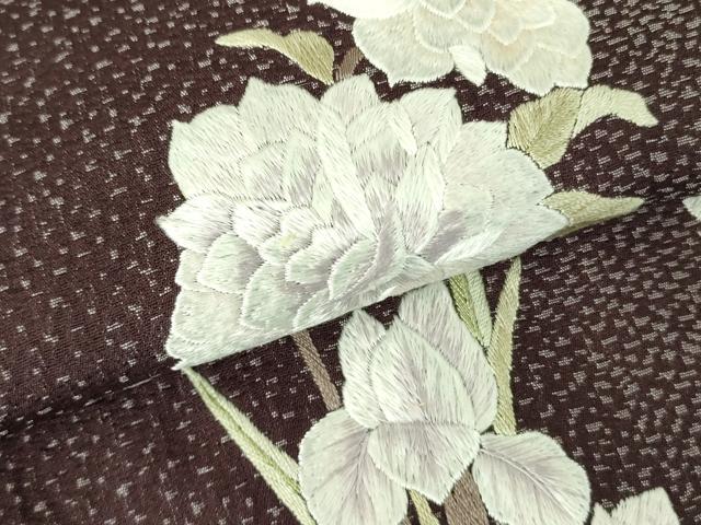 平和屋着物●染色の魔術師 染乃座・大久保玄才 そめのざ玄才 訪問着 総刺繍 舞蝶花文 やまと誂製 正絹 逸品 DABF3636op