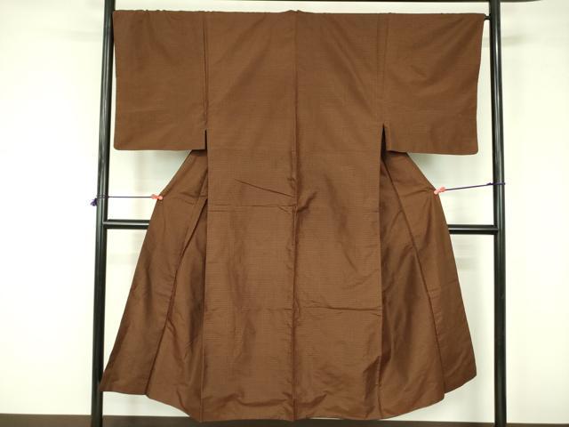 平和屋着物●男性 本場黄八丈 鳶八丈 紬 格子 正絹 逸品 DABF3640op