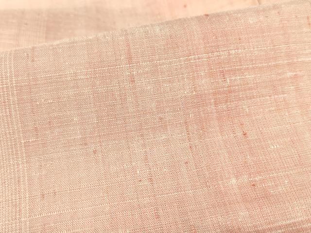 平和屋着物▽紅花紬 米沢 白根沢 単衣 間道 ロング丈 証紙付き 正絹 逸品 DABF3648op
