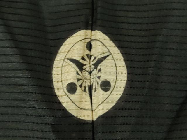 平和屋着物▽男性 黒紋付羽織 スリーシーズン 春夏秋 塵除け 絽 正絹 逸品 DABF3652op