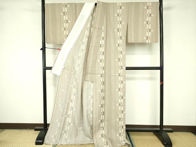 平和屋着物▽小紋 単衣 燕絣間道 ロング丈 洗える着物 DABF3662op