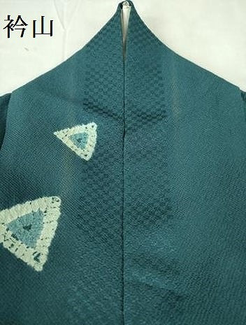 平和屋着物▽上質な小紋 単衣 絞り 幾何学文様 正絹 逸品 DABF3664op