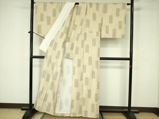 平和屋着物▽上質な紬 単衣 変わり間道 正絹 逸品 DABF3668op