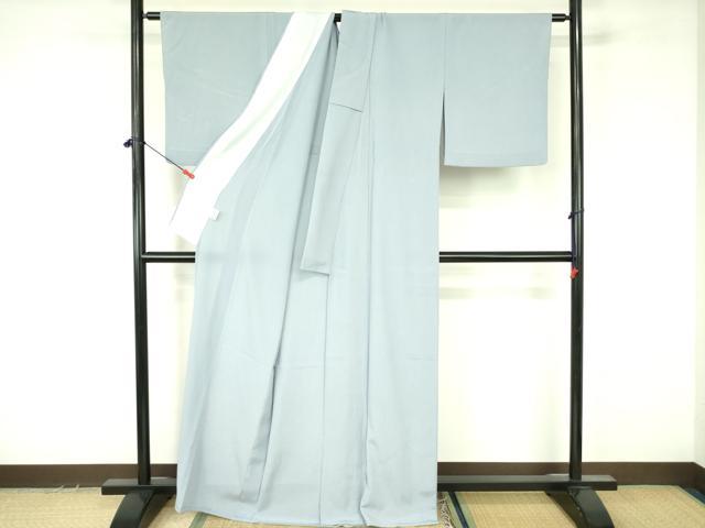 平和屋着物▽色無地 単衣 秘色色 鬼しぼ縮緬 さんび謹製 洗える着物 DABF3675op