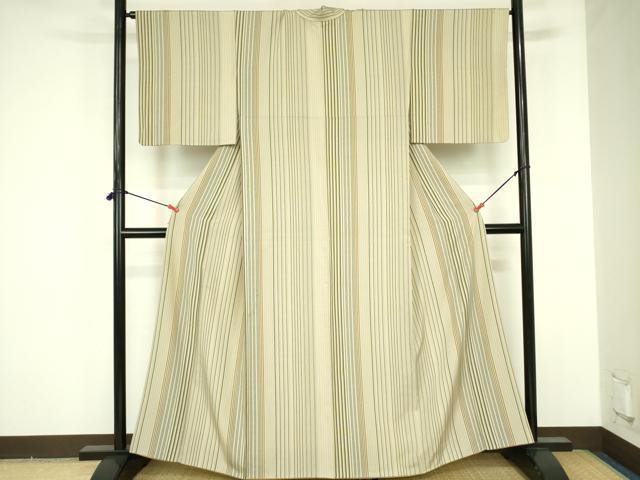平和屋着物●上質な小紋 縞 正絹 逸品 DABF3677op