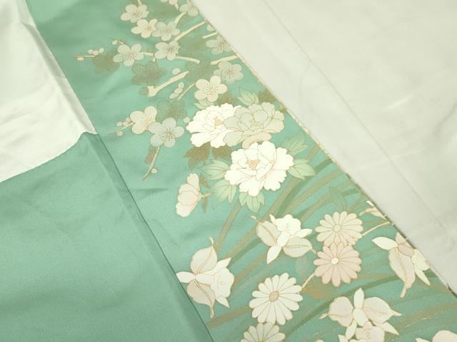 平和屋着物●訪問着 駒刺繍 枝梅 草花 暈し染め 金彩 正絹 逸品 DABF3679op