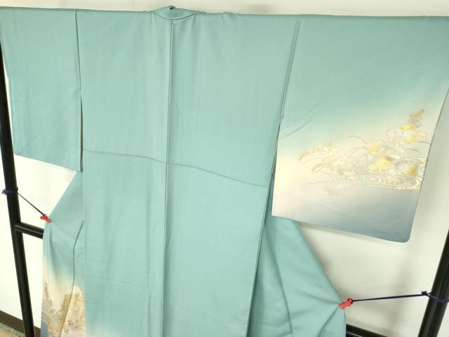 平和屋着物●金彩友禅 卓越技能者・名工・和田光正 訪問着 御所車花文 暈し染め 金銀彩 正絹 逸品 DABF3684op