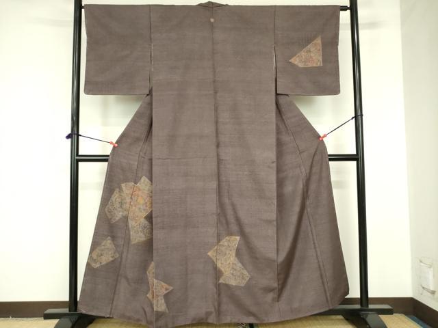 平和屋着物●中国三大刺繍 スワトウ刺繍 汕頭刺繍 総刺繍 訪問着 紬地 幾何学鳳凰花文 正絹 逸品 DABF3687op