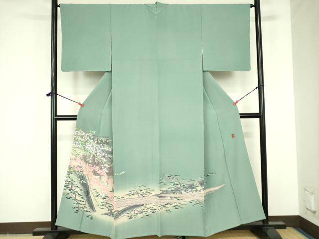 平和屋着物●本場加賀友禅作家 杉浦伸 色留袖 風景花文 暈し染め 正絹 逸品 DABF3689op