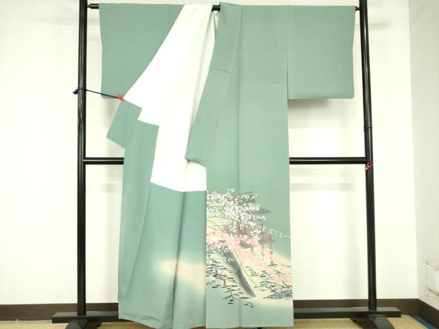 平和屋着物●本場加賀友禅作家 杉浦伸 色留袖 風景花文 暈し染め 正絹 逸品 DABF3689op