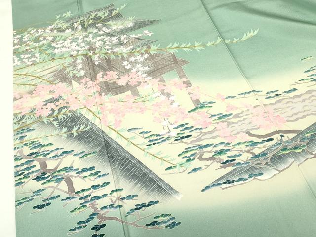平和屋着物●本場加賀友禅作家 杉浦伸 色留袖 風景花文 暈し染め 正絹 逸品 DABF3689op