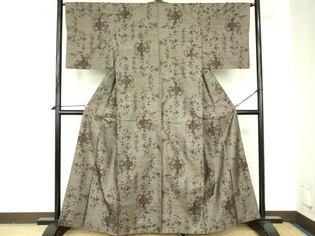 平和屋着物●本場大島紬 9マルキ 陶器花文 正絹 逸品 DABF3690op
