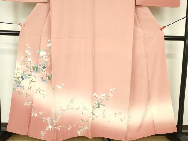 平和屋着物●訪問着 友禅 草花 暈し染め 正絹 逸品 DABF3698op