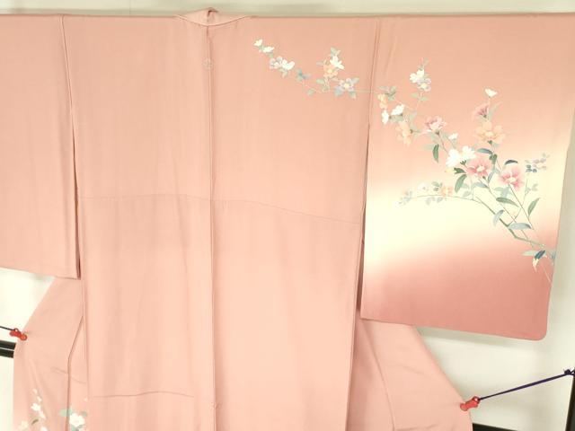 平和屋着物●訪問着 友禅 草花 暈し染め 正絹 逸品 DABF3698op