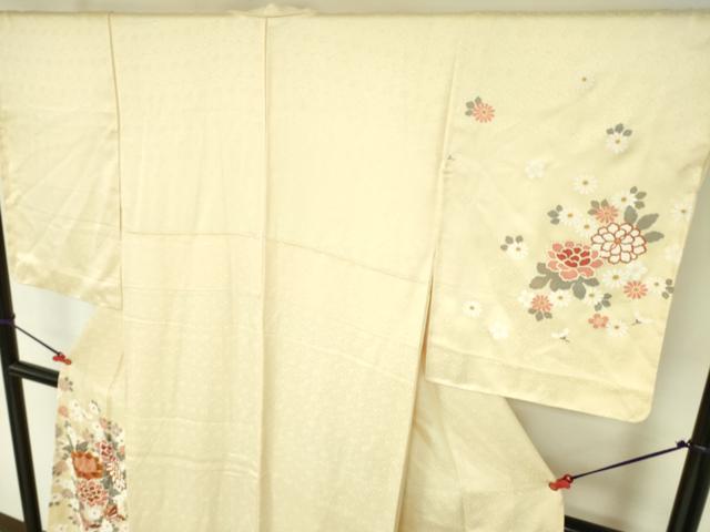 平和屋着物●訪問着 駒刺繍 舞蝶花文 金彩 正絹 逸品 未使用 DABF3703op