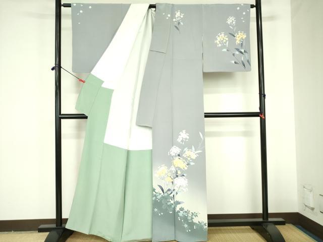 平和屋着物●十日町友禅作家 阿部佳雪 訪問着 草花 暈し染め 正絹 逸品 DABF3713op