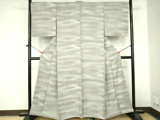平和屋着物●上質な小紋 紬地 作家物 霞文 暈し染め 背抜き仕立て 正絹 逸品 DABF3714op