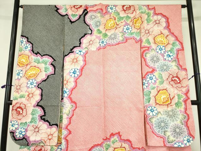 平和屋着物●豪華振袖 総絞り 牡丹 草花 正絹 逸品 DABF3718op