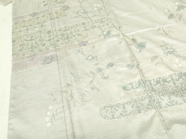 平和屋着物●中国三大刺繍 スワトウ刺繍 汕頭刺繍 総刺繍 訪問着 本場大島紬 総詰め 100亀甲 花霞文 やまと誂製 正絹 逸品 DABF3724op