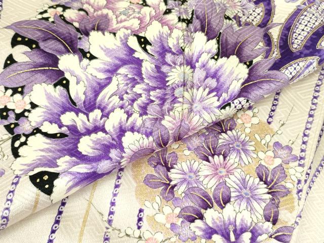 平和屋着物▼豪華振袖 花丸文 金彩 正絹 逸品 DABF3750op