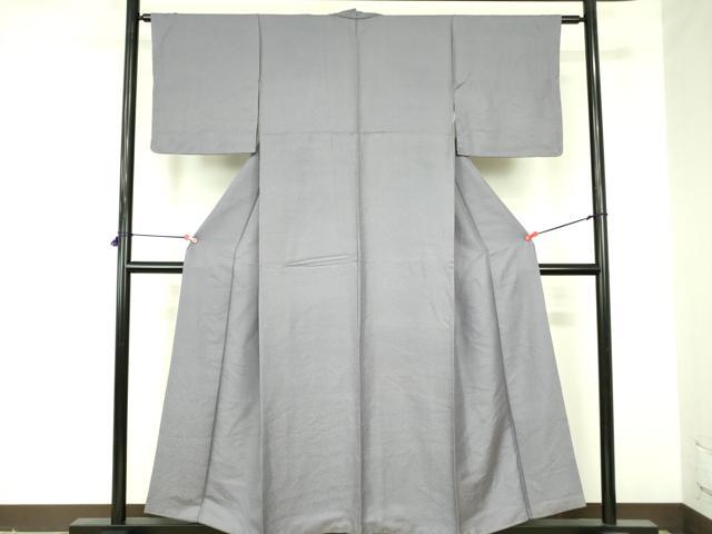 平和屋着物▼上質な色無地 霞地紋 薄鼠色 正絹 逸品 DABF3753op
