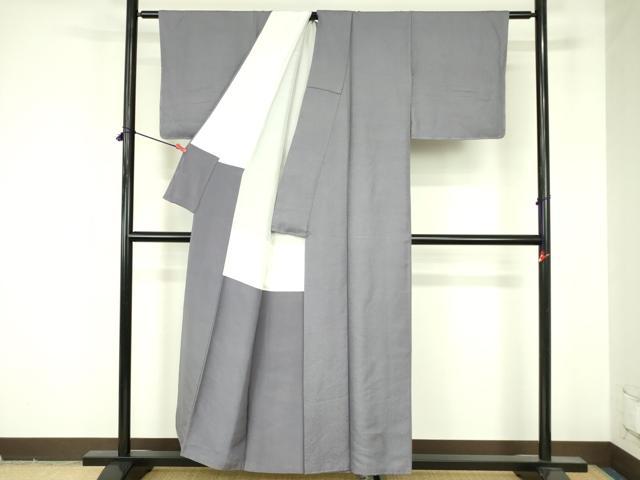 平和屋着物▼上質な色無地 霞地紋 薄鼠色 正絹 逸品 DABF3753op