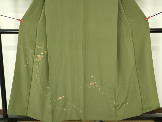 平和屋着物▼訪問着 総刺繍 草花 金彩 正絹 逸品 DABF3756op