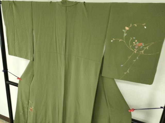平和屋着物▼訪問着 総刺繍 草花 金彩 正絹 逸品 DABF3756op