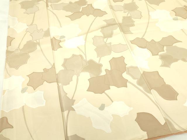 平和屋着物▼上質な小紋 地紋起こし 草花 正絹 逸品 DABF3764op