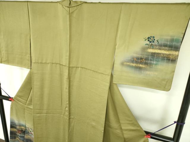 平和屋着物▼訪問着 螺鈿 舞蝶花文 暈し染め 金銀彩 正絹 逸品 DABF3766op