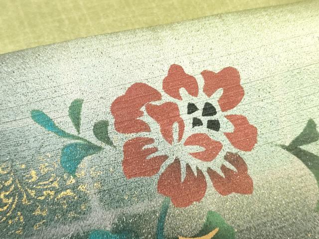平和屋着物▼訪問着 螺鈿 舞蝶花文 暈し染め 金銀彩 正絹 逸品 DABF3766op