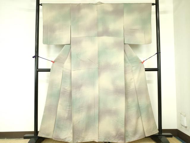 平和屋着物▼上質な小紋 小花地紋 暈し染め 正絹 逸品 DABF3768op