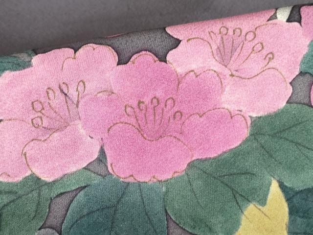 平和屋着物▼訪問着 手描き 草花 正絹 逸品 DABF3779op