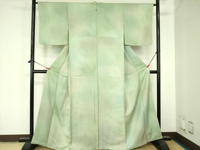 平和屋着物▼上質な小紋 松本幸四郎好み 抽象文様 暈し染め 正絹 逸品 DABF3785op