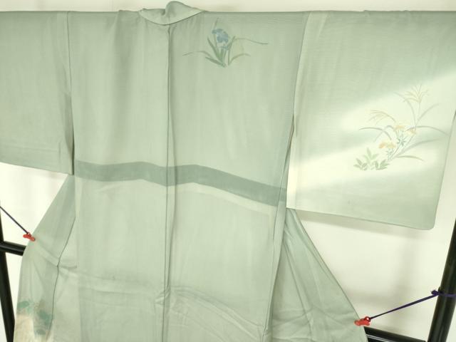 平和屋着物▽訪問着 無双 紗袷 紗×絽 草花 暈し染め 正絹 逸品 DABF3787op