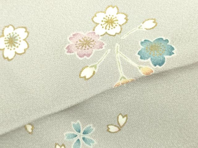 平和屋着物▽上質な小紋 単衣 舞桜 金彩 正絹 逸品 DABF3791op