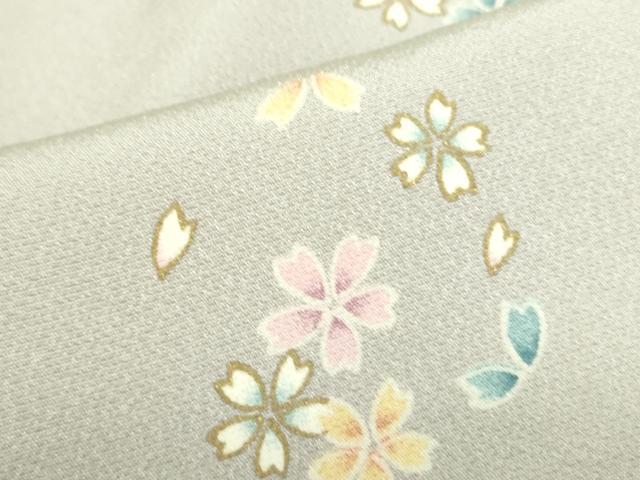 平和屋着物▽上質な小紋 単衣 舞桜 金彩 正絹 逸品 DABF3791op