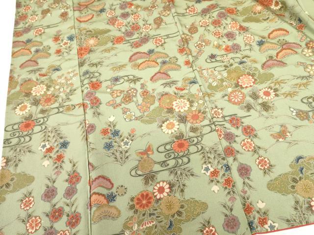 平和屋着物●上質な小紋 花蝶文 正絹 逸品 DABF3996op